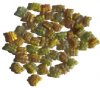 50 8mm Matte Green Yellow Marble Butterfly Beads